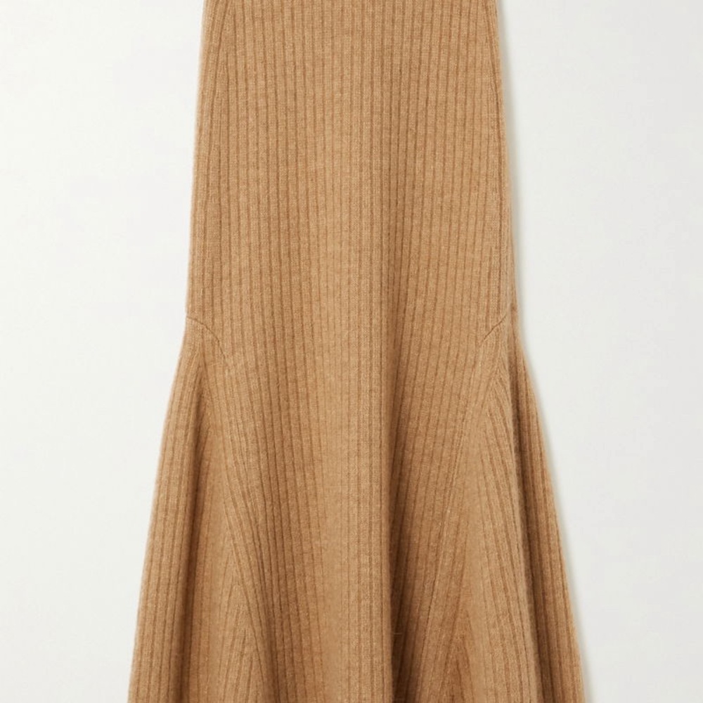 Nanushka Tan Ribbed Skirt